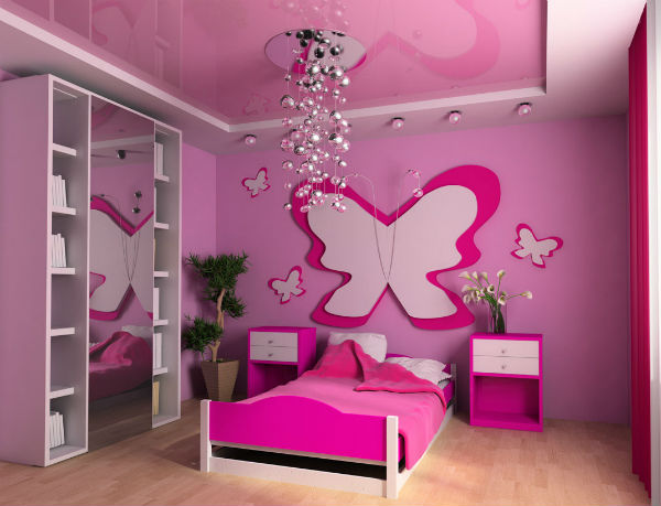 Дизайн потолок в детской комнате (88 фото)